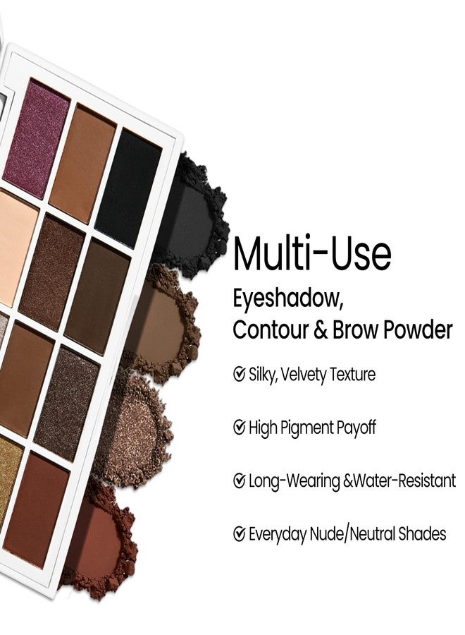 Erinde Brown Black Eyeshadow Palette, 12 Colors Matte Shimmer Beige Champagne Plum Purple Bronzer Brown Black Eye Shadow Palette, Highly Pigmented Long Lasting Waterproof Eyeshadow Pallete, 02 - Image 5
